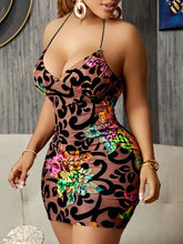 Women Floral Print Ruched Fitted Mini Slip Dress